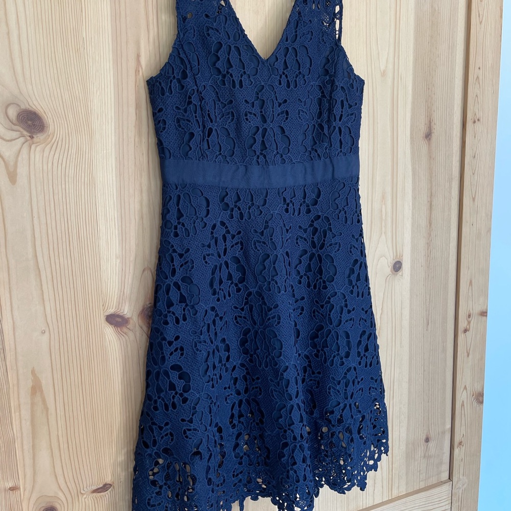 Crochet navy a line dress